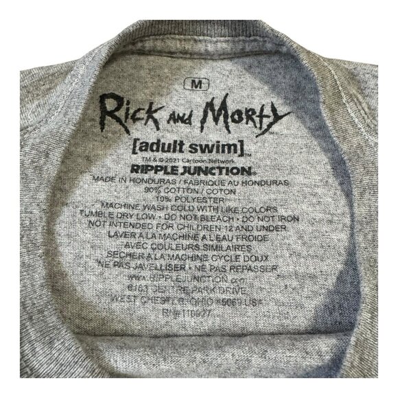Rick and Morty Ho Ho Merry Rickmas Gray T-Shirt Adult Swim Ripple Junction M - Picture 3 of 8